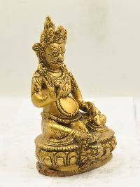 Buddhist Statue Of Yellow Jambhala, [kubera], [sand Casting]