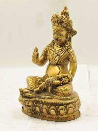 Buddhist Statue Of Yellow Jambhala, [kubera], [sand Casting]