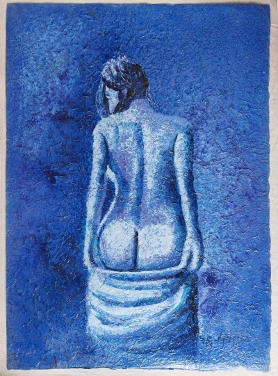 Nude Painting Of Lady [acrylic Color On Rice Paper]