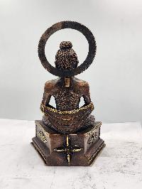 Meditation [fasting] Buddha, Buddhist Statue, Handmade Statue, Chocolate Oxidized