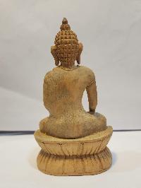 Buddhist Handmade Wooden Statue Of Ratnasambhava Buddha, [karma Wood]