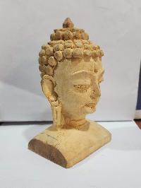 Buddhist Handmade Wooden Statue Of Buddha Head, [karma Wood]