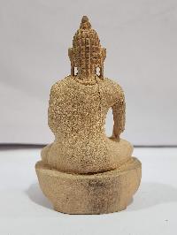 Buddhist Handmade Wooden Statue Of Ratnasambhava Buddha, [karma Wood]