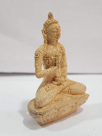 Buddhist Handmade Wooden Statue Of Amoghasiddhi Buddha Or Blessing Buddha [karma Wood]