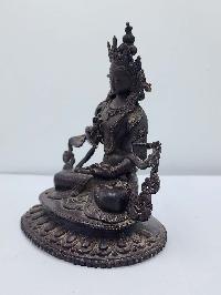 [old Stock], Buddhist Handmade Statue Of Vajrasattva, [antique Finishing], [chocolate Oxidized]