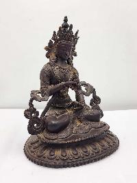 [old Stock], Buddhist Handmade Statue Of Vajrasattva, [antique Finishing], [chocolate Oxidized]