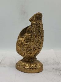 Buddhist Statue Of Ganesh Inside Fish, [sand Casting], Glossy Finishing