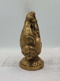 Buddhist Statue Of Ganesh Inside Fish, [sand Casting], Glossy Finishing