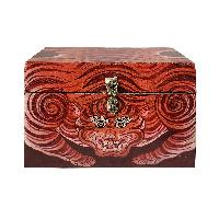 Traditional Tibetan, [ritual Jeweler And Ritual Item Box With Tiger Design]painted