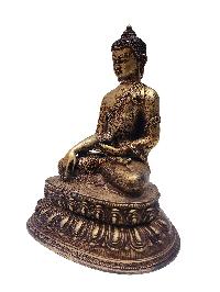 Buddhist Statue Of Shakyamuni Buddha, [full Fire Gold Plated], Antique Finishing