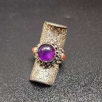 Designer Silver Jewellery [ring] With [amethyst Stone]