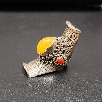 Designer Silver Jewellery [ring] With [amber Stone]