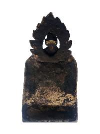 [unique], Buddhist Handmade Statue Of Shakyamuni Buddha On Throne, [antique Finishing]
