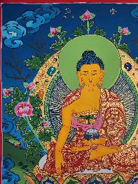 Shakyamuni Buddha Thangka Painting, Buddhist Traditional Painting, Tibetan Style