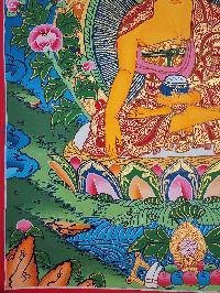 Shakyamuni Buddha Thangka Painting, Buddhist Traditional Painting, Tibetan Style