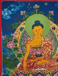 Shakyamuni Buddha Thangka, Buddhist Traditional Painting, Tibetan Style