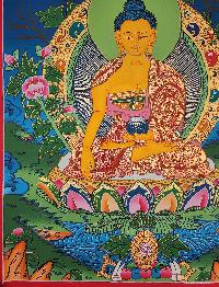 Shakyamuni Buddha Thangka, Buddhist Traditional Painting, Tibetan Style