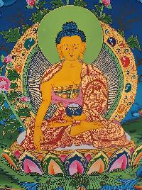 Shakyamuni Buddha Thangka, Buddhist Traditional Painting, Tibetan Style