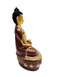 Amitabha Buddha Statue, Buddhist Handmade Statue With Extra Gold On Base, [partly Gold Plated, Face Painted]