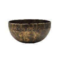 Singing Bowl, Buddhist Hand Beaten, Moon Carved