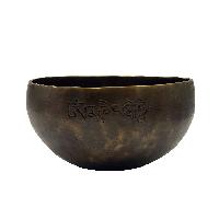 Singing Bowl, Buddhist Hand Beaten, Moon Carved