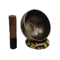 Singing Bowl, Buddhist Hand Beaten, Moon Carved