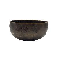 Singing Bowl, Buddhist Hand Beaten, Moon Carved