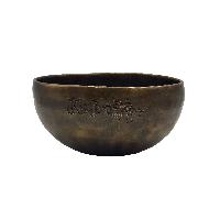 Singing Bowl, Buddhist Hand Beatan, Moon Carved