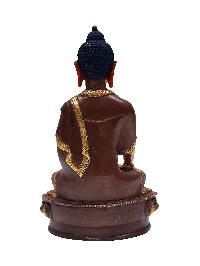 Shakyamuni Buddha Statue, Buddhist Handmade Statue With Gold Base, [partly Gold Plated, Face Painted]