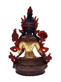 Green Tara Statue, Buddhist Handmade Statue, [partly Gold Plated, Face Painted]