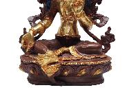 Green Tara Statue, Buddhist Handmade Statue, [partly Gold Plated, Face Painted]