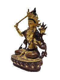 [old Stock], Manjushri Statue, A Buddhist Handmade Statue, Partially Gold Plated, Face Painted, [old Stock], [sold]