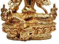 Green Tara, Buddhist Handmade Statue, [full Fire Gold Plated], With [painted Face]