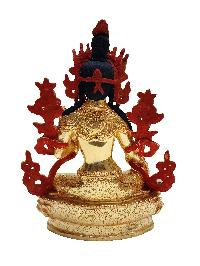 Green Tara, Buddhist Handmade Statue, [full Fire Gold Plated], With [painted Face]