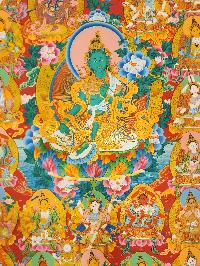 21 Tara Thangka, Buddhist Traditional Painting, [real Gold], Tibetan Style