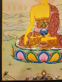 Shakyamuni Buddha Thangka, Buddhist Traditional Painting, [real Gold] Karma Gadri Art