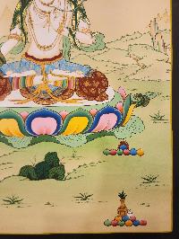 White Tara Thangka, Buddhist Traditional Painting, [real Gold] Karma Gadri Art