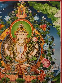 Chenrezig Thangka, Buddhist Traditional Painting, Tibetan Style