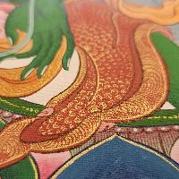 Green Tara Thangka, Buddhist Traditional Painting, Tibetan Style, [real Gold], [hand Painted]