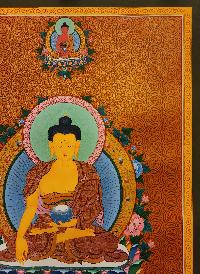 Shakyamuni Buddha Thangka, Buddhist Traditional Painting, Tibetan Style, [real Gold], [hand Painted]