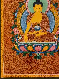 Shakyamuni Buddha Thangka, Buddhist Traditional Painting, Tibetan Style, [real Gold], [hand Painted]