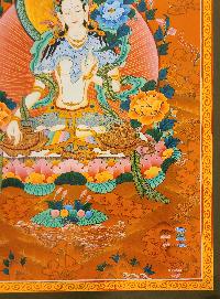 White Tara Thangka, Buddhist Traditional Painting, Tibetan Style, [real Gold], [hand Painted]