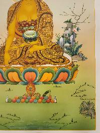 Shakyamuni Buddha Thangka, Buddhist Traditional Painting, Karma Gadri Art, [real Gold]