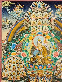 Padmasambhava Refuse Tree Thangka, [master Quality], Buddhist Traditional Painting, Tibetan Style, [real Gold]