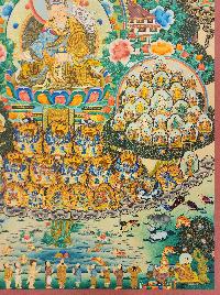 Padmasambhava Refuse Tree Thangka, [master Quality], Buddhist Traditional Painting, Tibetan Style, [real Gold]