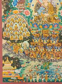 Padmasambhava Refuse Tree Thangka, [master Quality], Buddhist Traditional Painting, Tibetan Style, [real Gold]