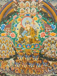 Padmasambhava Refuse Tree Thangka, [master Quality], Buddhist Traditional Painting, Tibetan Style, [real Gold]