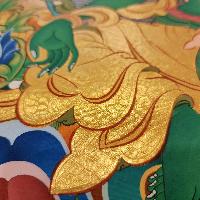 Green Tara Thangka, [master Quality], Buddhist Traditional Painting, Tibetan Style, [real Gold]