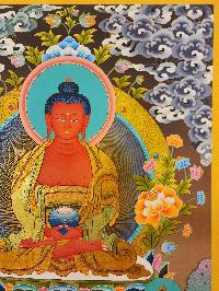 Amitabha Buddha Thangka, [master Quality], Buddhist Traditional Painting, Tibetan Style, [real Gold]