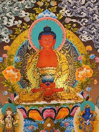 Amitabha Buddha Thangka, [master Quality], Buddhist Traditional Painting, Tibetan Style, [real Gold]